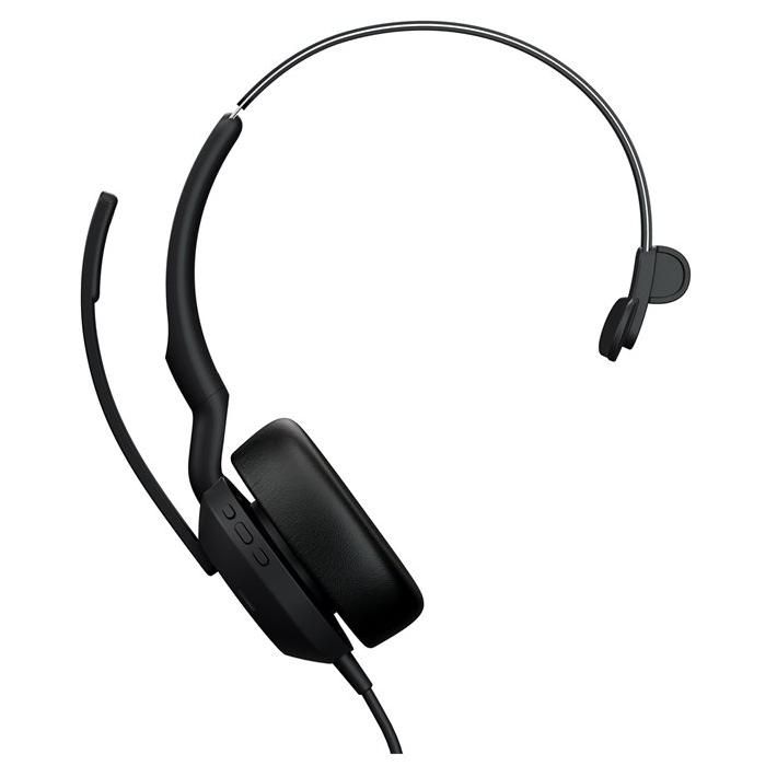 Jabra Evolve2 50 MS Mono - Micro-casque - sur-oreille - filaire - Suppresseur de bruit actif - USB-C, USB-A - Certifié pour Microsoft Teams Jabra Evolve2 50 MS Mono - Micro-casque - sur-oreille - filaire - Suppresseur de bruit actif - USB-C, USB-A - Certifié pour Microsoft Teams