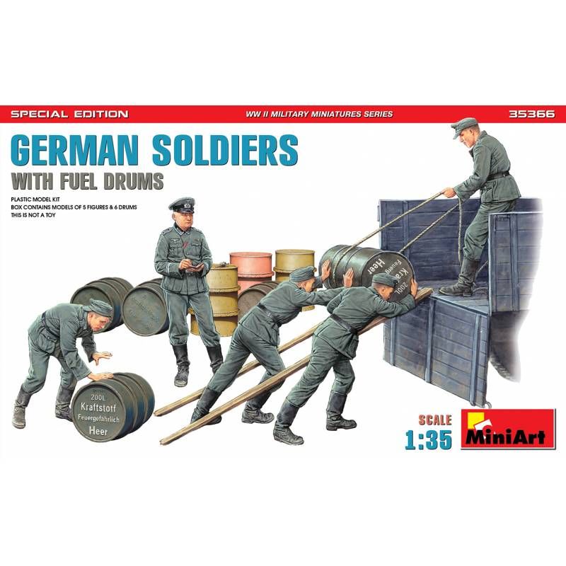 Miniart - German Soldiers With Fuel Drums. Special Editionmaquette Figurine German Soldiers With Fuel Drums. Special Edition Miniart |35366| 1:35 Figurine Miniature