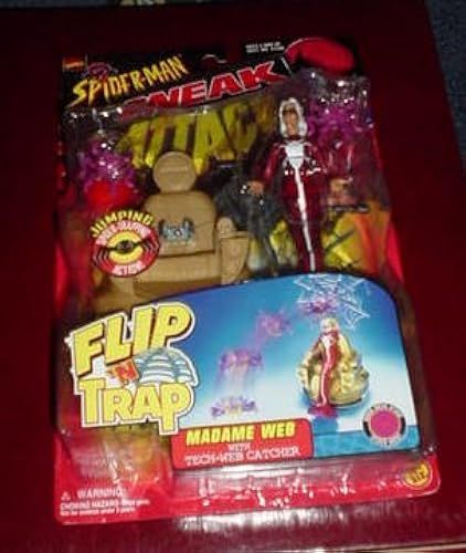 Spider-Man Sneak Attack: Madame Web With Tech-Web Catcher, 5 1/2" Poseable Action Figure With Flip 'n Trap