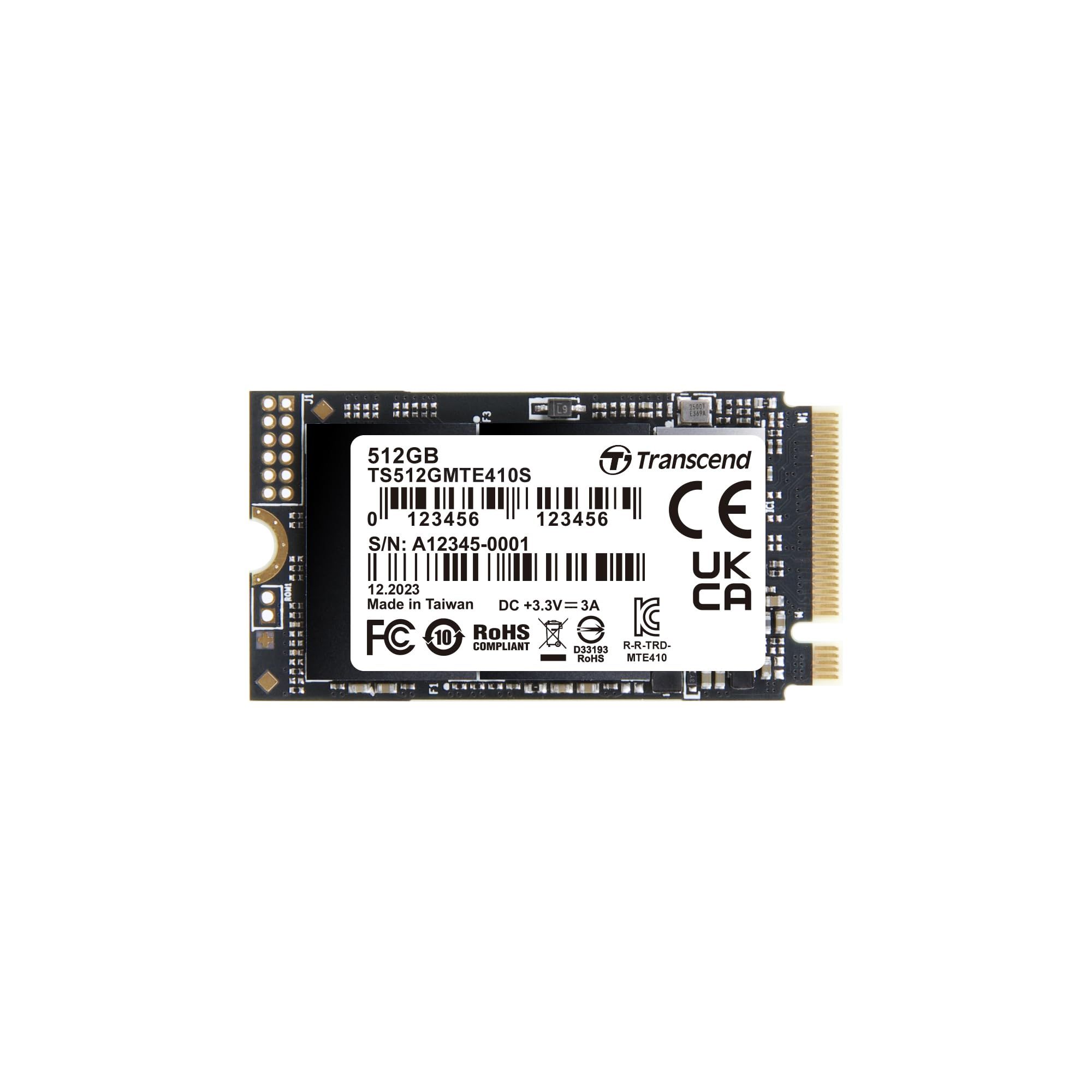 TRANSCEND Modèle du produit : .2 2242 PCIe Gen4x4 NVMe 3D TLC DRAM less Neuf - vue 6