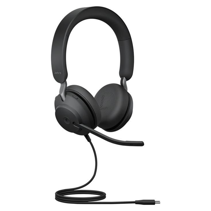 Jabra Evolve2 40 SE MS Stereo Micro casque sur oreille filaire USB C USB A isolation acoustique Certifié pour Microsoft Teams