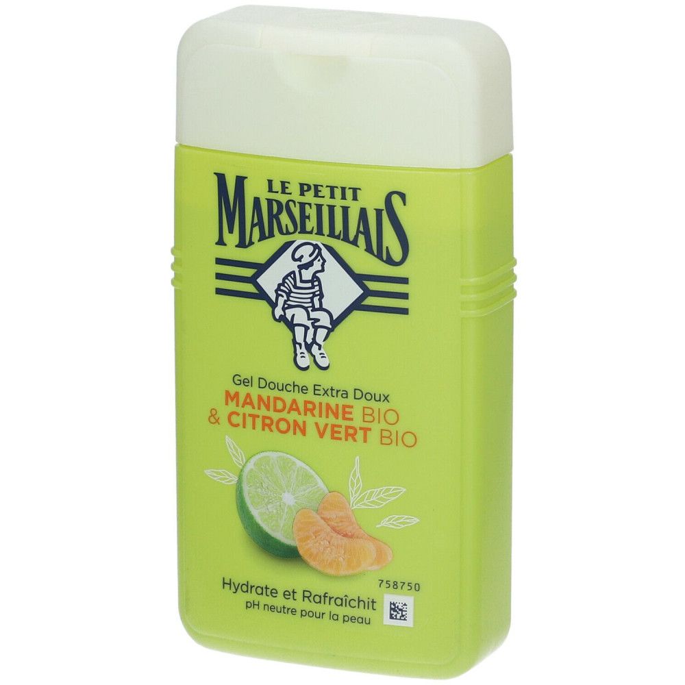 Gel Douche Hydratant Rafraîchissant Mandarine Bio Et Citron Bio Le Petit Marseillais Le Flacon De 250ml