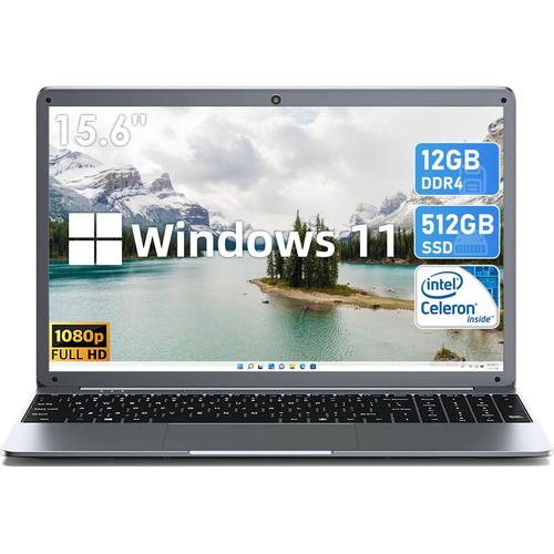 Ordinateur Portable Forinie 15.6", Intel Celeron N5095 12 Go Ddr4 512 Go SSD, Gris