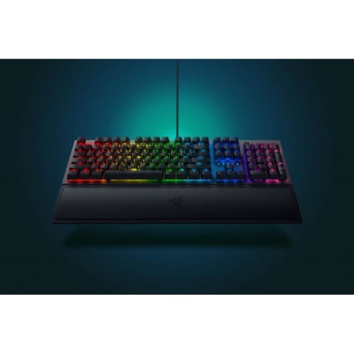 Razer BlackWidow V3 Green Switch Clavier de Gaming avec éclairage chromé RVB, Roulette numérique Multi-Fonctions et