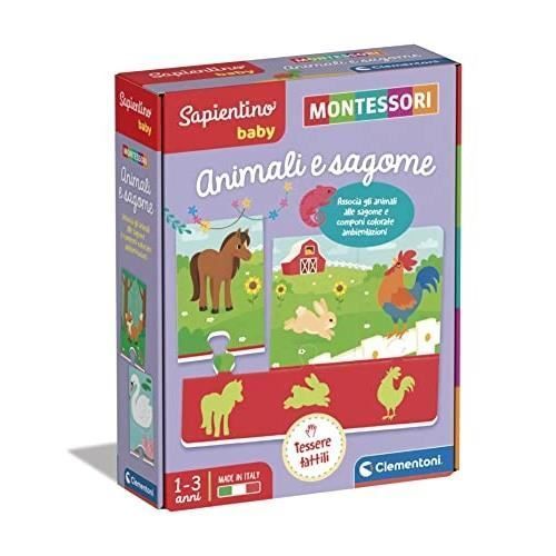 Clementoni Sapientino Baby Animaux et Formes éducatif Version Italien Jeux Montessori Made in Italy 16408