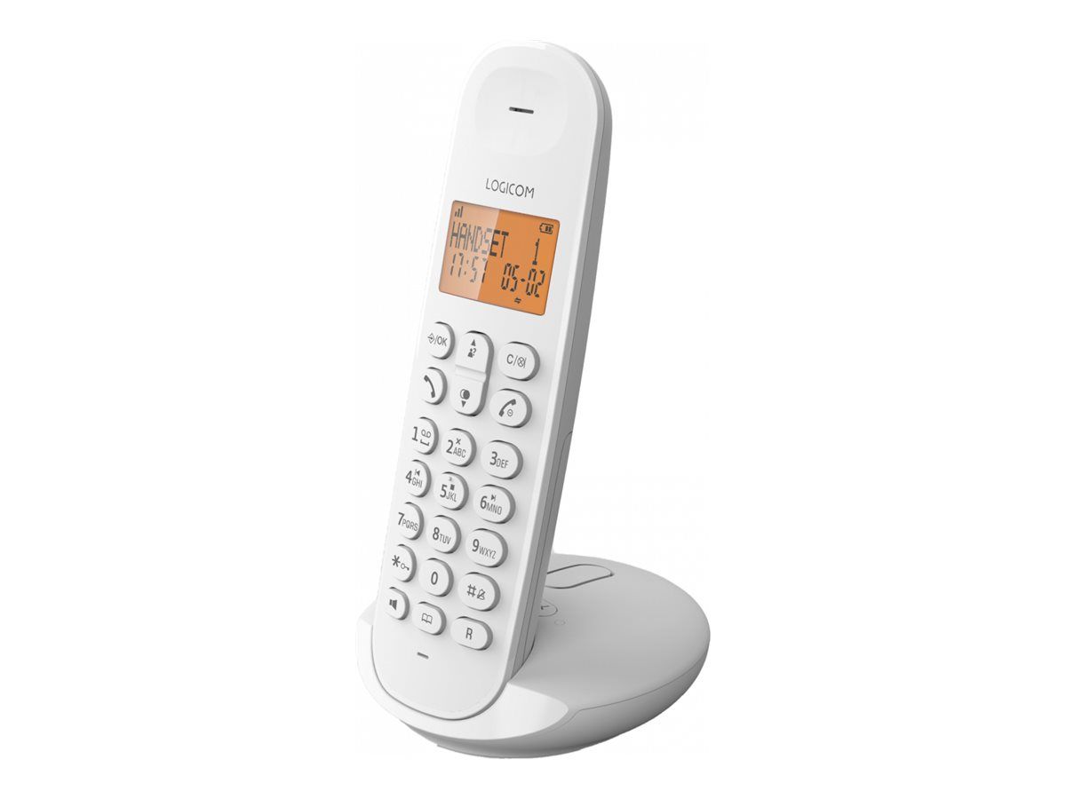Logicom Iloa 155T - Téléphone sans fil - système de répondeur avec ID d'appelant - DECT\\GAP - (conférence) à trois capacité d'appel - blanc