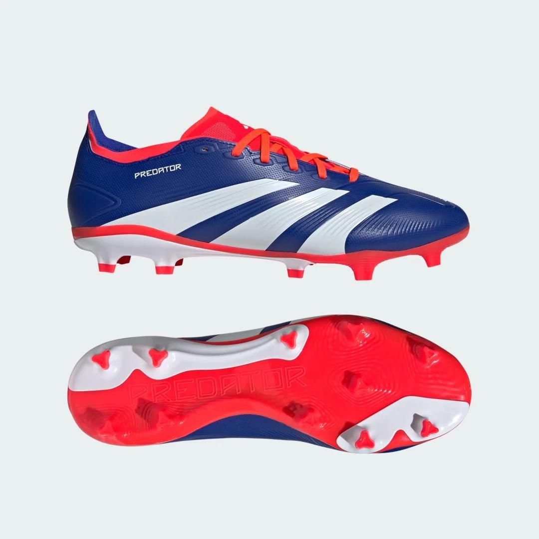 Chaussure Predator League Terrain Souple Adidas - Lucid Blue / Cloud White / Solar Red - 43 1/3