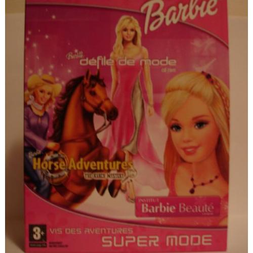 Coffret 3 Jeux Barbie - Dã©Filã© De Mode - Horse Adventures - Institut Barbie Beautã© Pc