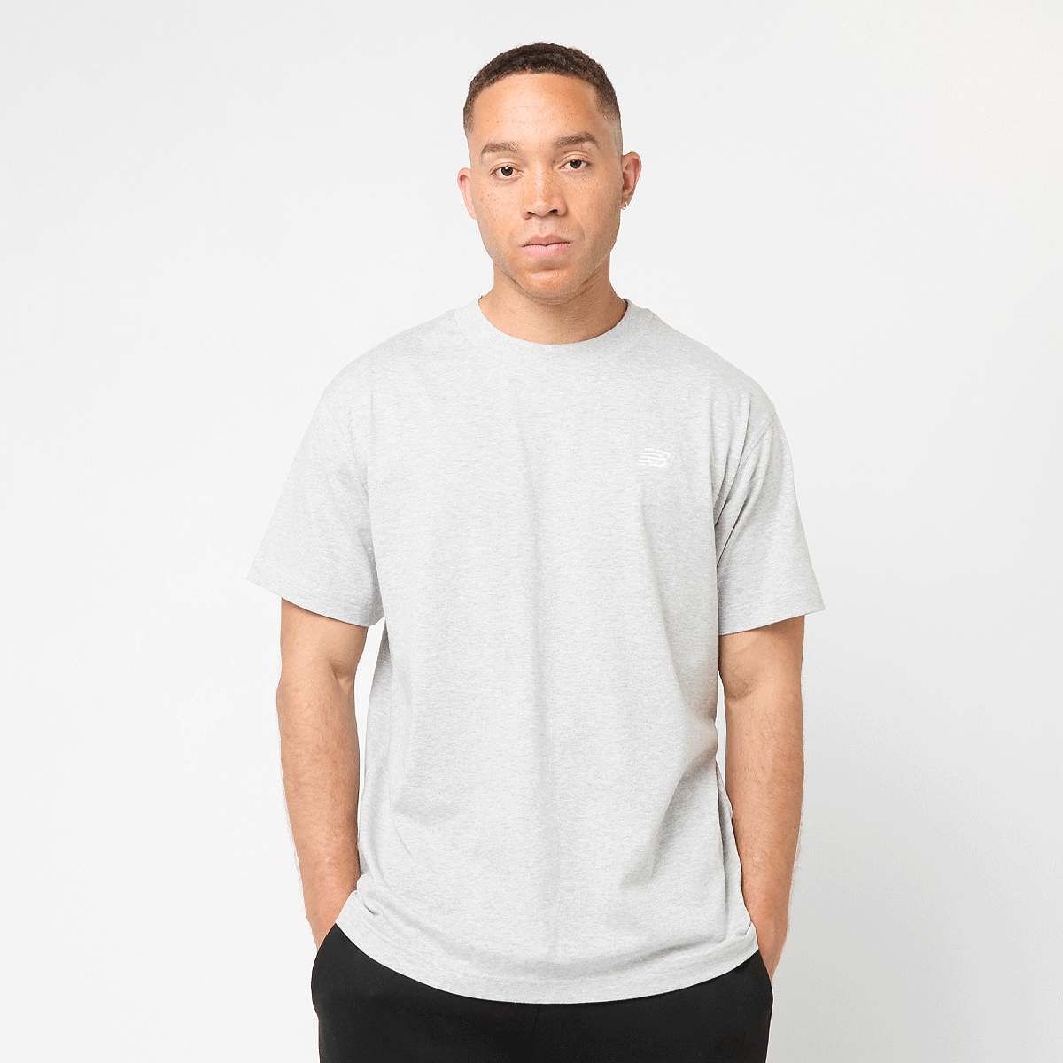 new balance sport essentials cotton t-shirt homme t-shirts & polos gris taille l vêtements - L