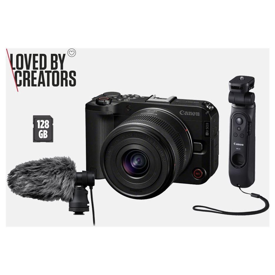 Appareil photo hybride Canon EOS R50 V + Optique RF 14 30mm pour Système EOS R + Poignée Trépied HG 100TBR + Microphone DM E100 + Carte SD - vue 3