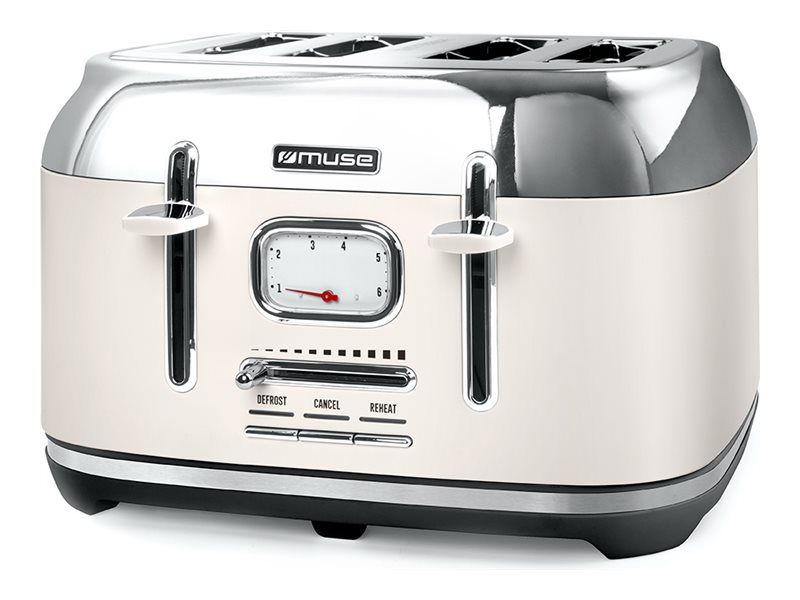 MUSE Grille pain 4 fentes Crème & Inox MS131SC - vue 5