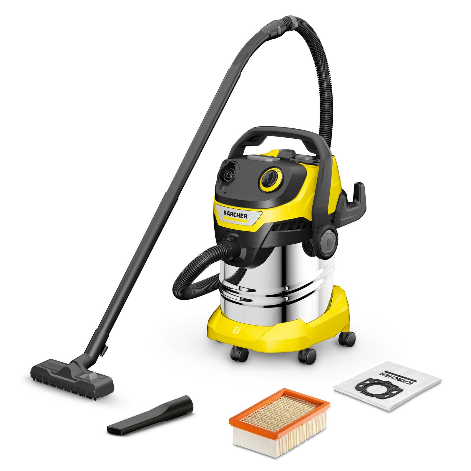 Aspirateur eau et poussières Karcher WD 5 V 25522 cuve métal 25 cable 5 flexible d'aspiration 2 2 fonction soufflerie
