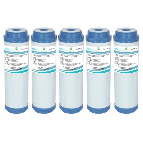 5 X Aquahouse 254 Cm Gac Charbon Actif Granulaire Cartouche De Filtre à Eau Pour Osmose Inverse Ndl2 Np1 Gac 10 Filtre à Eau Potable