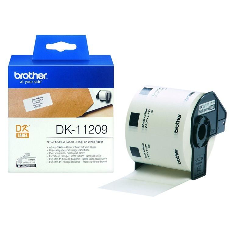 Brother DK-11209 - Noir sur blanc - 800 étiquettes adresses - pour Brother QL-1050, 1060, 1110, 500, 550, 560, 570, 580, 600, 650, 700, 710, 720, 820