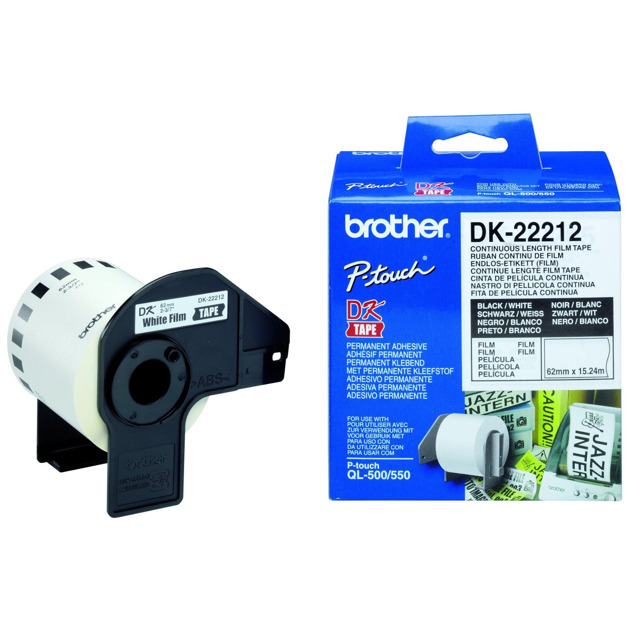 Brother DK 22212 Bande adhésive permanente Rouleau 6 2 cm x 15 2 pour QL 1050 1060 500 550 560 570 580 650 700 710 720