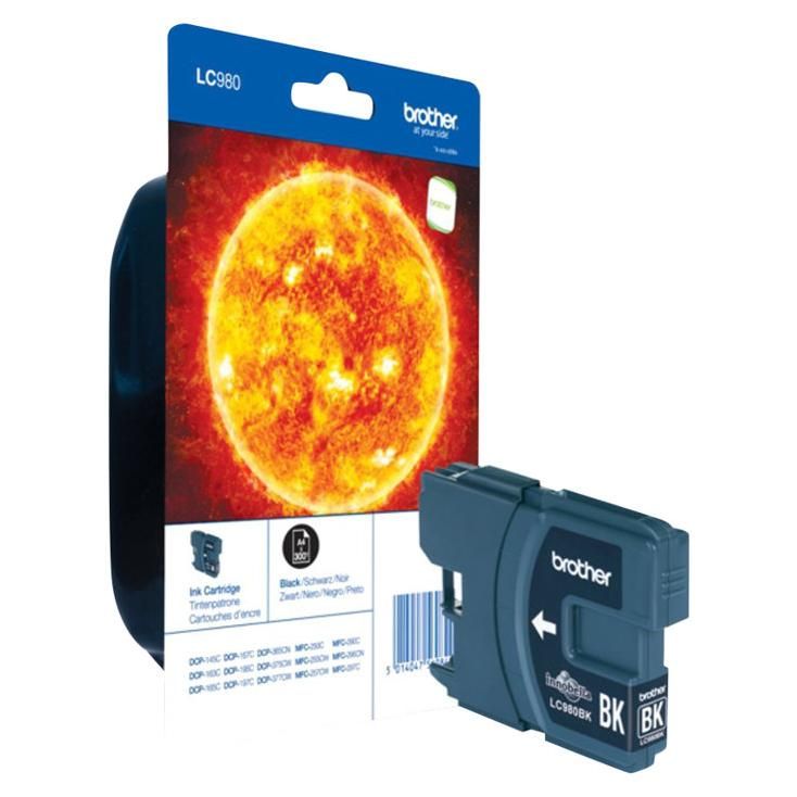 Brother LC980BKBP - Noir - original - blister - cartouche d'encre - pour Brother DCP-145, 163, 165, 195, 365, 373, 375, 377, MFC-250, 255, 290, 295, 297
