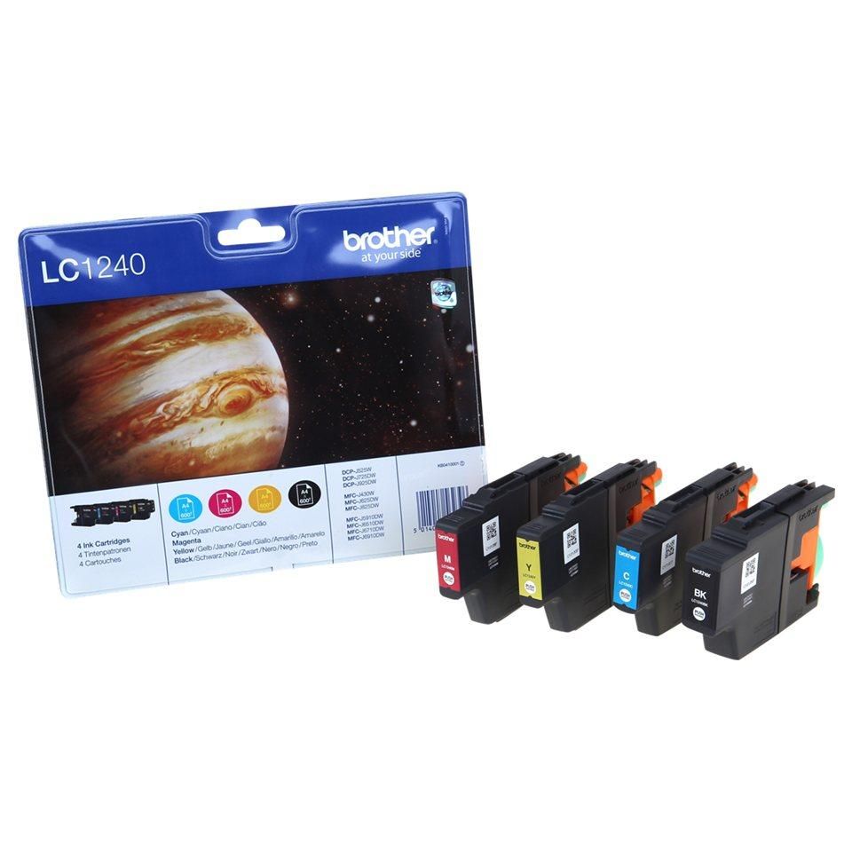 Brother LC1240 Value Pack Pack de 4 jaune cyan original blister cartouche d'encre pour Brother DCP J525 J725 J925 MFC J430 J5910 J625 J6510 J6710 J6910 J825