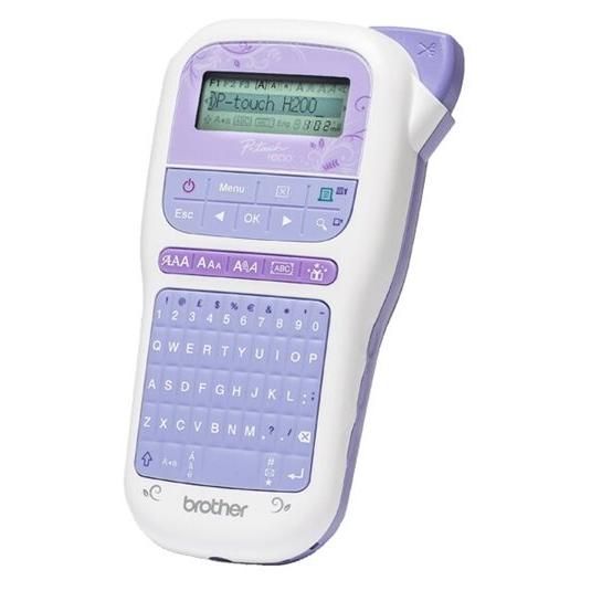 Brother P-Touch PT-H200 - Étiqueteuse - Noir et blanc - transfert thermique - Rouleau (1,2 cm) - outil de coupe