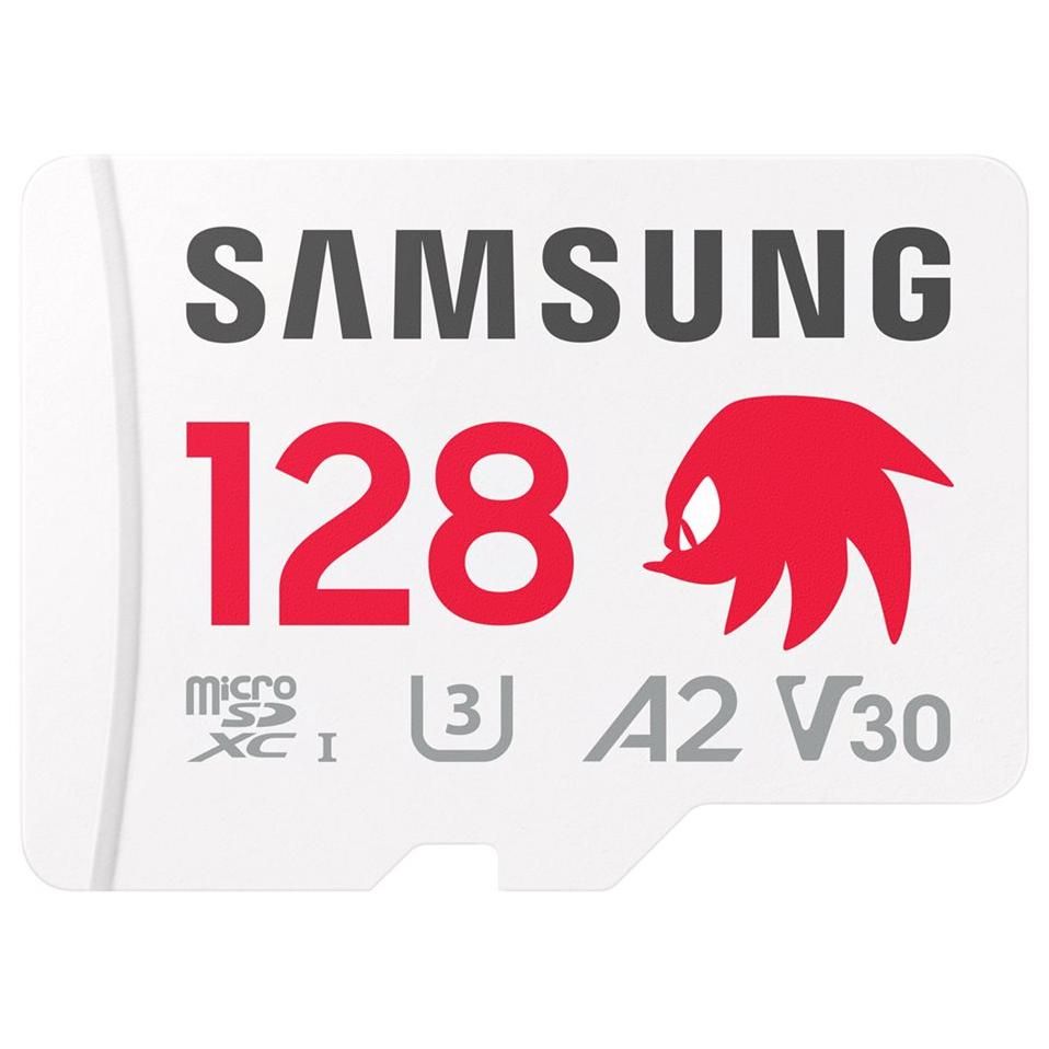 Samsung PRO Plus MB-MD128SA - Sonic the Hedgehog carte mémoire flash (adaptateur microSDXC vers SD inclus(e)) - 128 Go - A2 / Video Class V30 / UHS-I U3 - microSDXC UHS-I - blanc