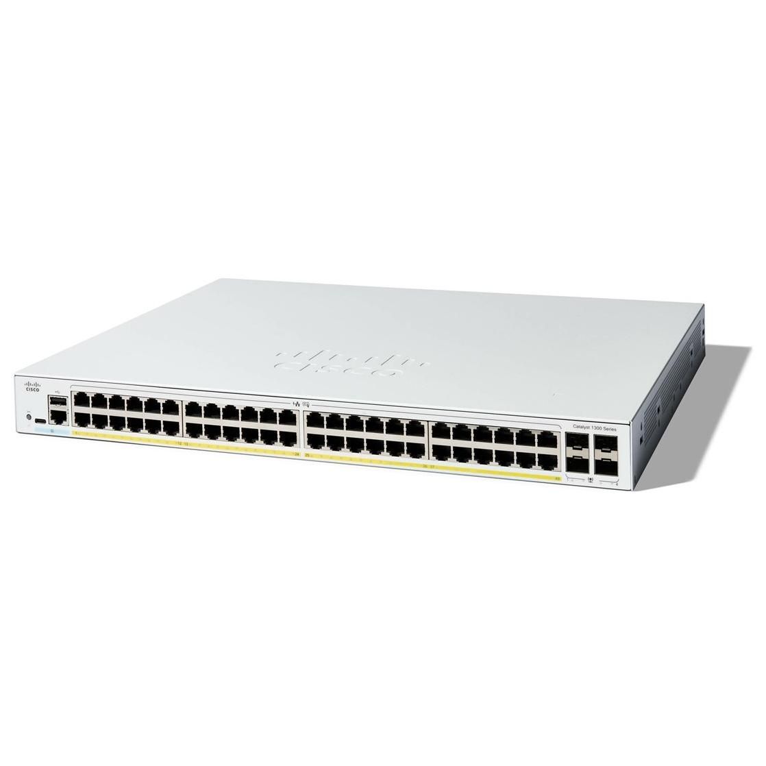 Cisco Catalyst 1300-48P-4G - Commutateur - C3 - Géré - 48 x 10/100/1000 (PoE+) + 4 x Gigabit SFP - Montable sur rack - PoE+ (375 W)