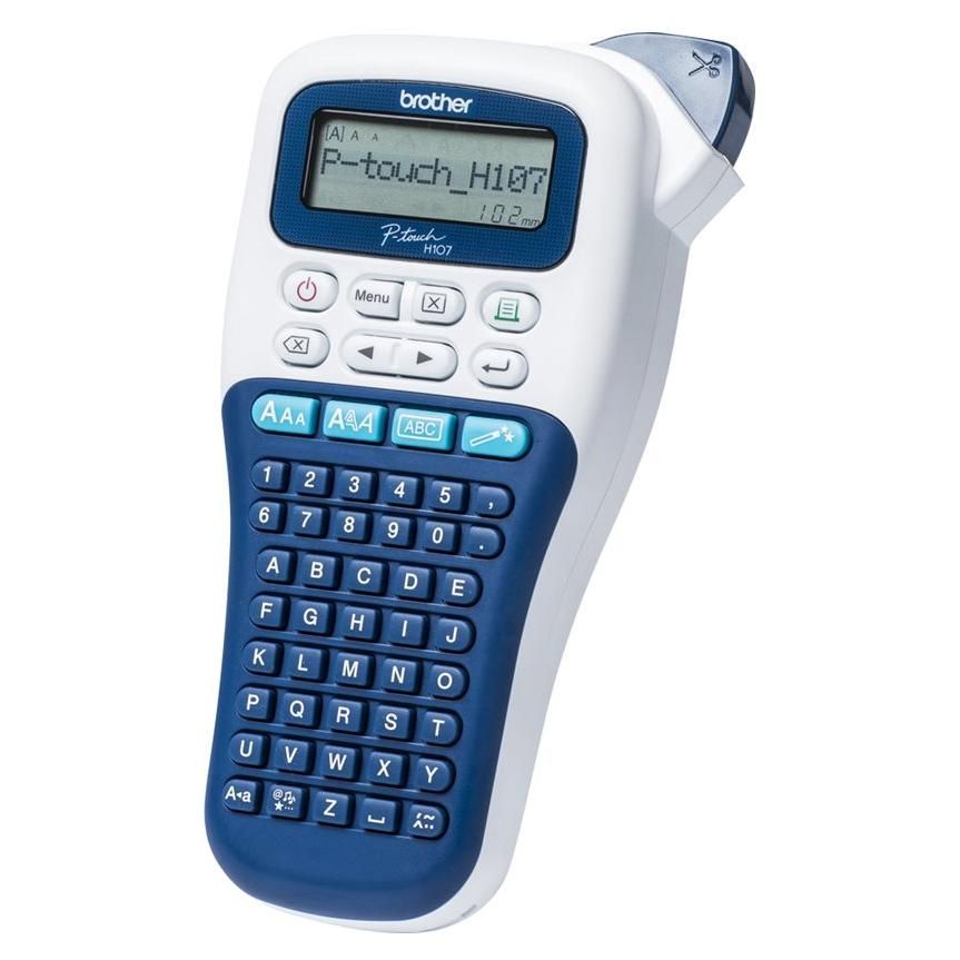 Brother P Touch PT H107B Étiqueteuse et transfert thermique Rouleau 1 2 cm 180 dpi jusqu'à 20 mmsec outil de coupe impression par 2 lignes
