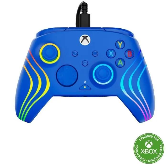 Manette De Jeu - Xbox Series XS, Xbox One Et Pc - Afterglow Wave - Rgb - Filaire - Bleu - Turtle Beach