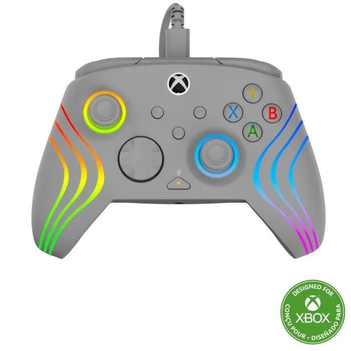 Turtle Beach Manette De Jeu - Xbox Series XS, Xbox One Et Pc - Afterglow Wave - Rgb Filaire Gris