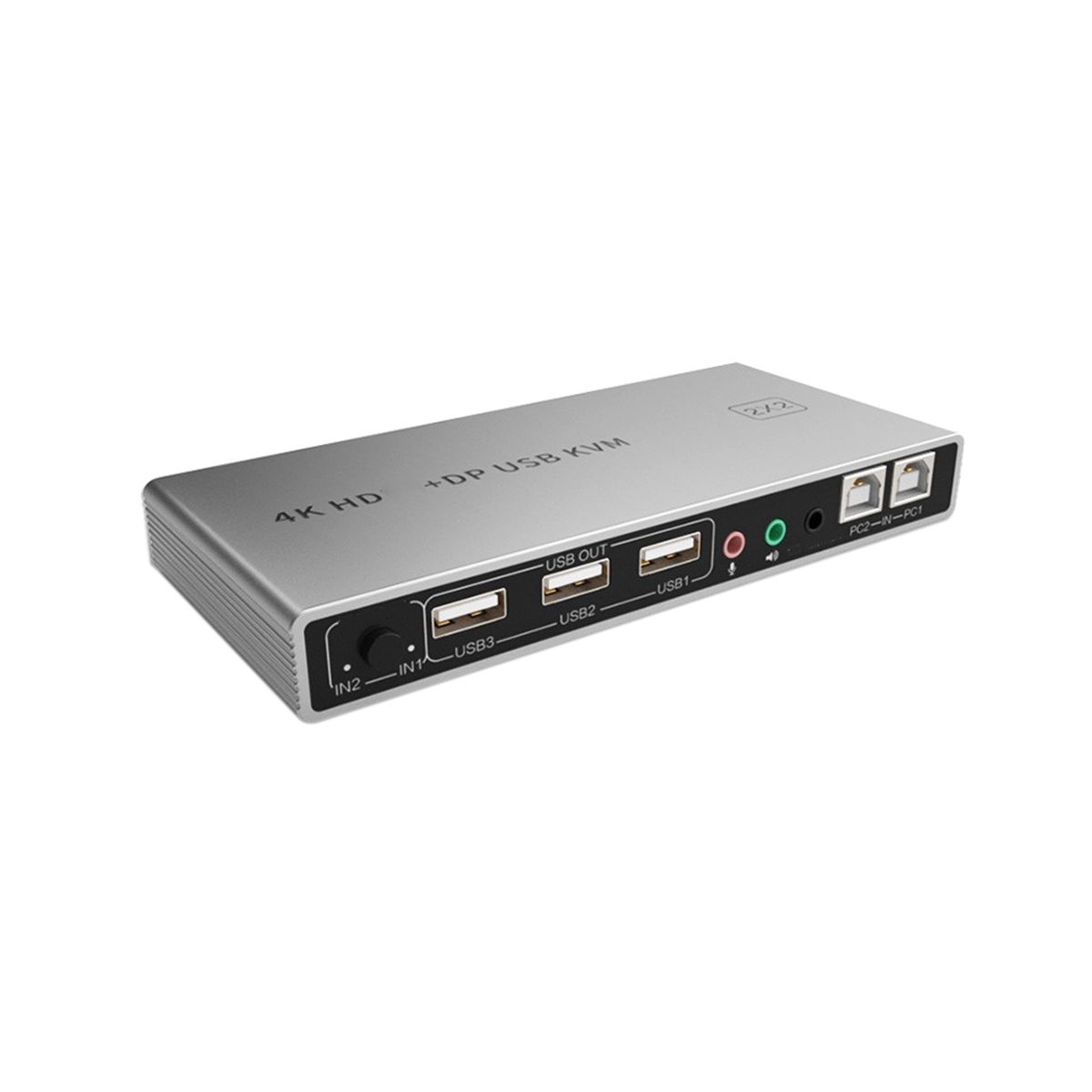 4K 60Hz 2 en 2 Out HD Dual Screen Switcher 2 PC Switching 2 Monitors pour Computer Tv Projector Fast Connection Switching