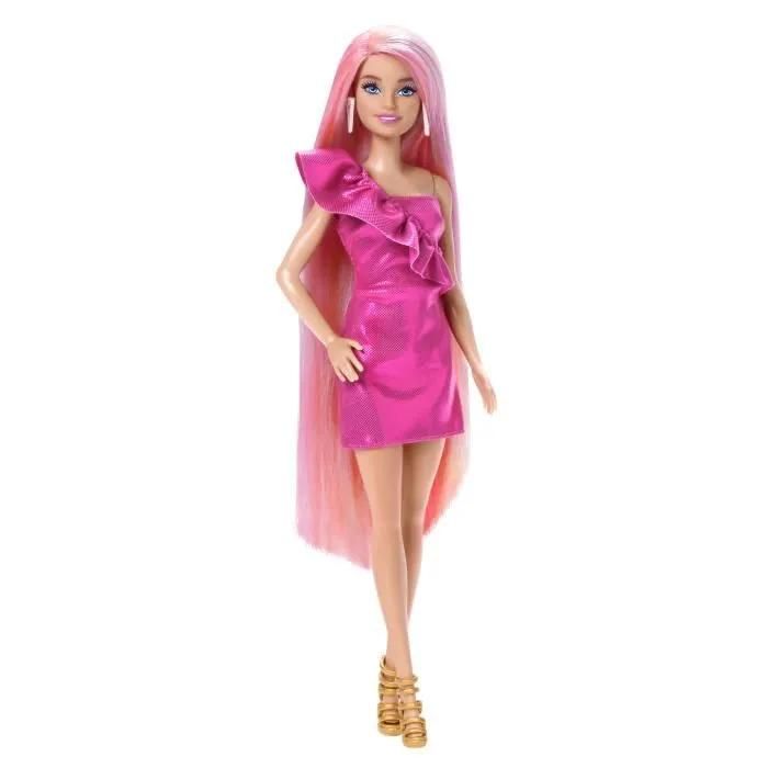Barbie Cheveux Fantastiques Poupée Blonde Aux Longs Cheveux Brillants Avec 2 Serre têtes Fantaisie Et Accessoires Jouet Pour Enfant GHN04 - vue 2