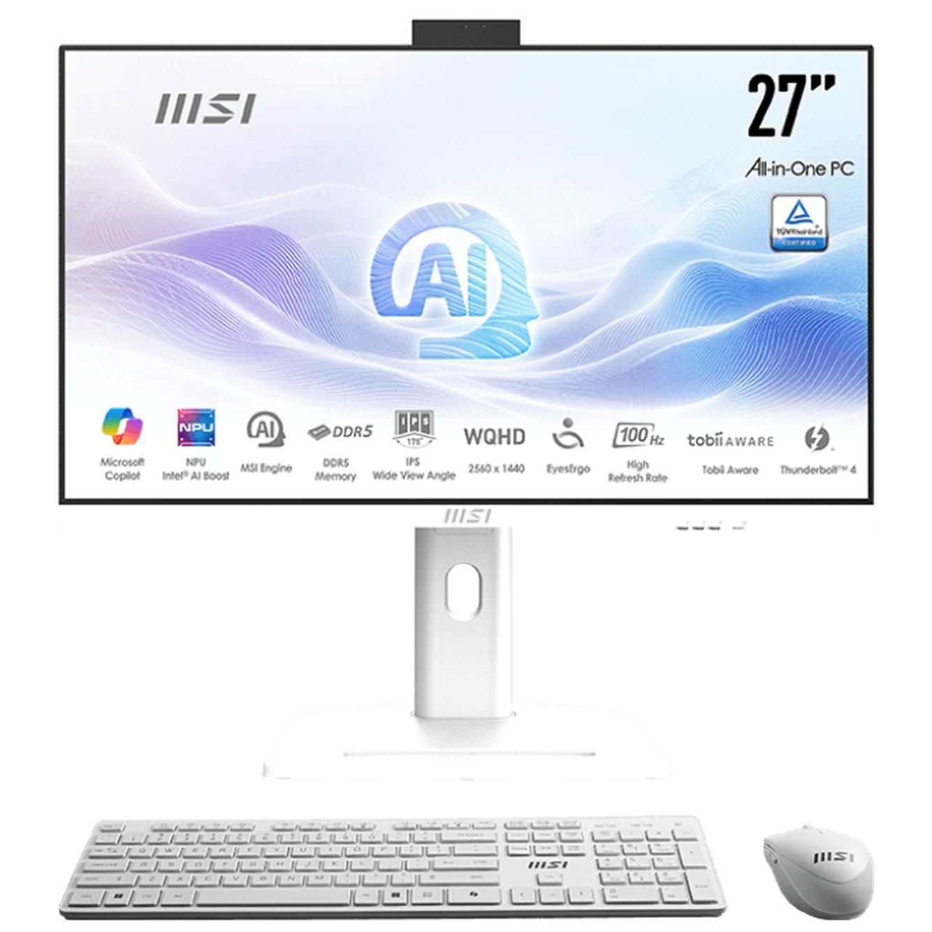 PC tout en un MSI Modern AM273QP AI 1UM 081FR 27 Copilot+ Intel® Core™ Ultra 7 RAM SSD - vue 4