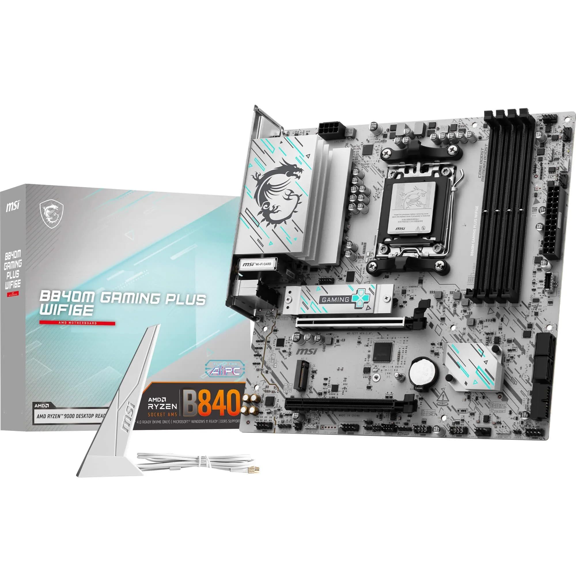 MSI B840M GAMING PLUS WIFI6E carte mère AMD B840 Emplacement AM5 micro ATX