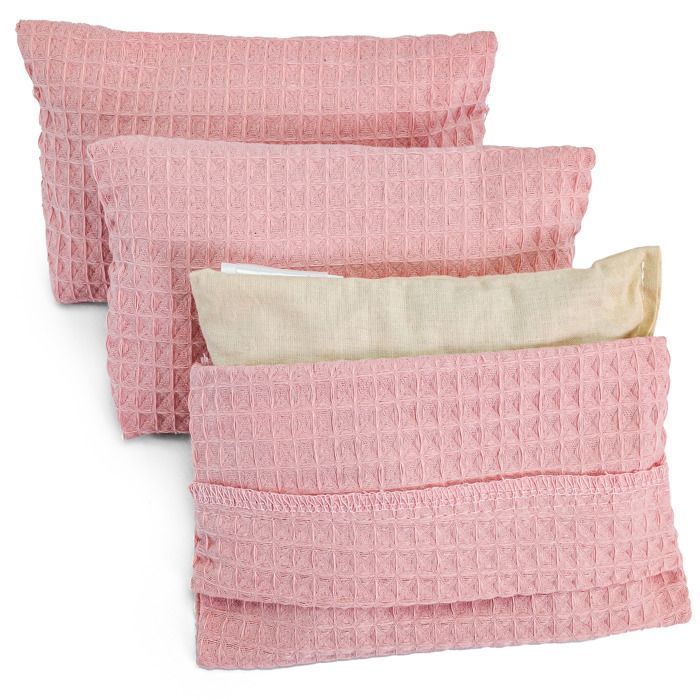 bouillotte bebe colique naissance LOT de 3 17X11 cm - noyau de cerise bouillote bebe anti colique avec housse gaufre Rose