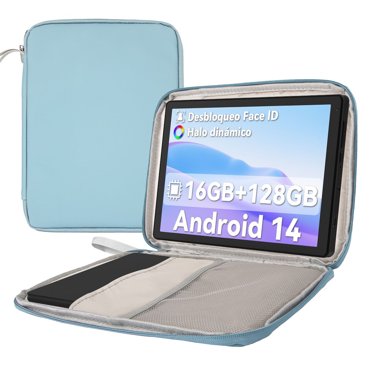 Tablette 10.4 Pouces Android 14 Octa Core RAM ROM TF 5G + 2.4G WiFi 6 Bluetooth 5.0 1280x800 HD IPS 5MP+8MP Double Caméra 5000mAh avec Sac d'ordinateur