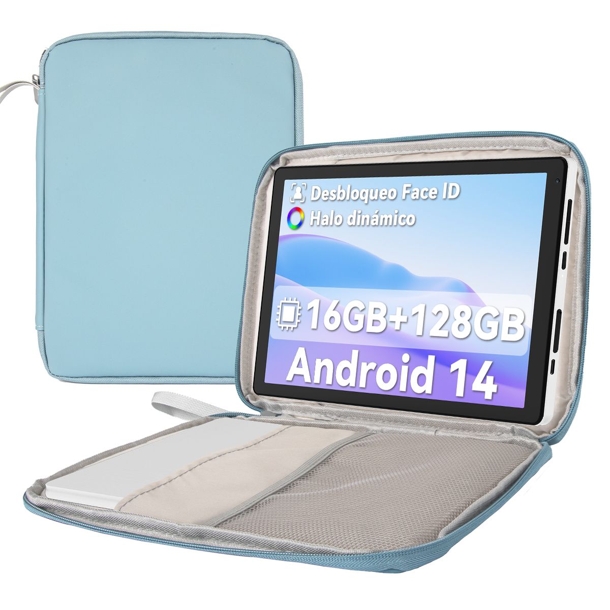 Tablette 10.4 Pouces Android 14 Octa Core Processeur RAM ROM TF Écran Tactile IPS HD 1280x800 Double Caméra 5MP+8MP 5G2.4G WiFi BT 5.0 5000mAh avec Sac d'ordinateur - vue 3