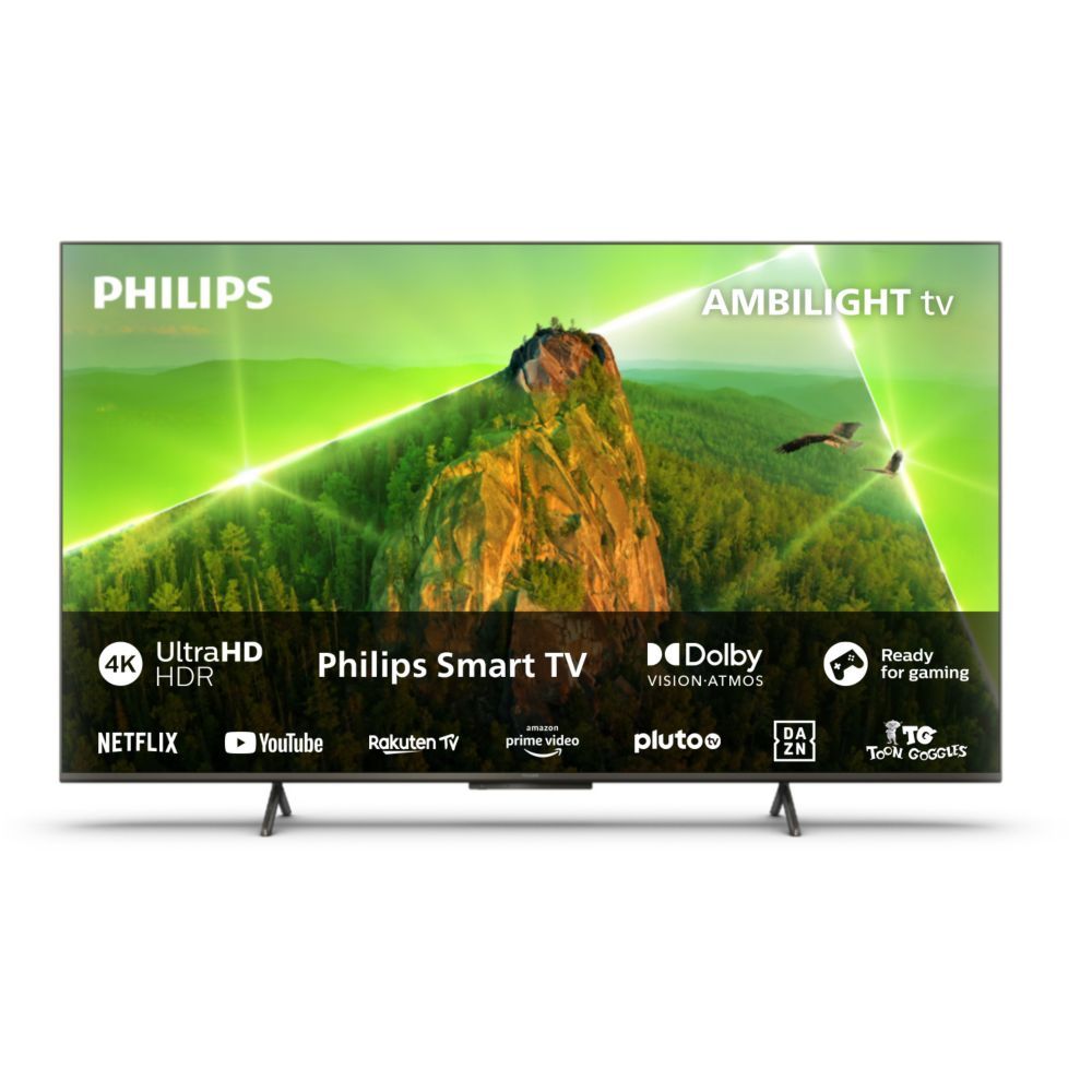 Philips 43PUS8108 43 (109 cm) LED TV, 4K Ambilight, 2023, Argent
