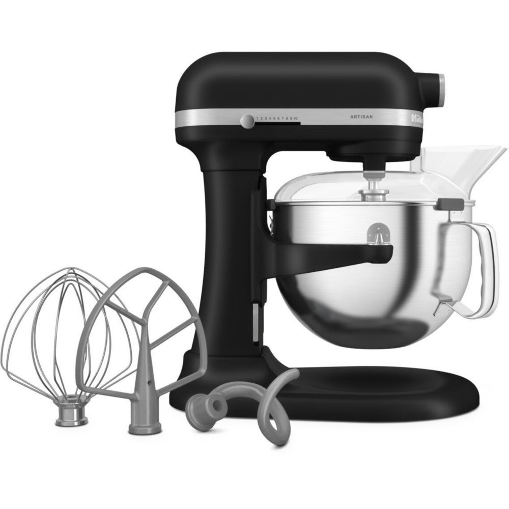 Robot pâtissier KitchenAid Artisan 5KSM60SPXEBM à bol relevable - Noir réglisse - 5,6L