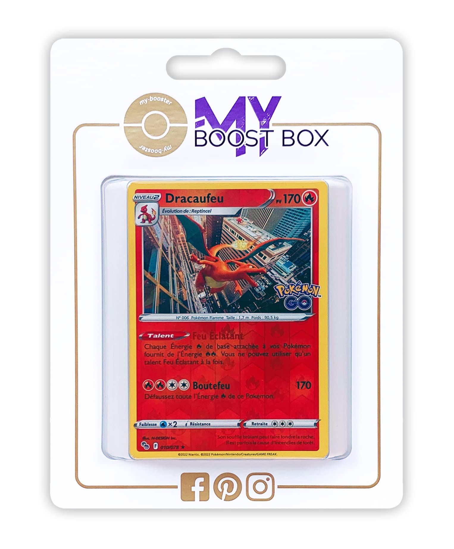 Dracaufeu 10 78 Holo Reverse - Myboost X Epée Et Bouclier 10 5 Pokémon Go - Coffret De 10 Cartes Pokémon Françaises