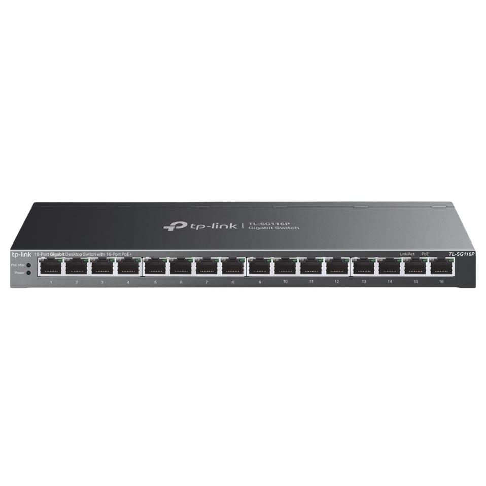 TP Link TL SG116P commutateur réseau Non géré Gigabit Ethernet 101001000 Connexion Ethernet supportant 'alimentation via ce port PoE Neuf - vue 2
