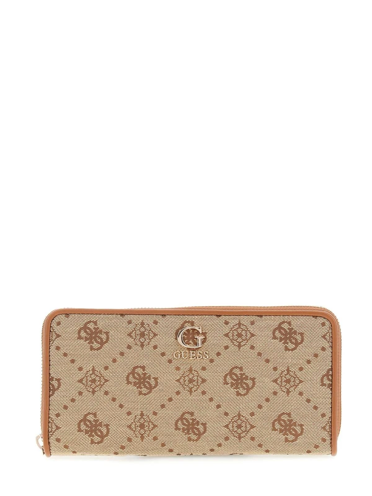 Guess Compagnon / Portefeuille Neda Slg Small Zip A Latte Logo JP9654146