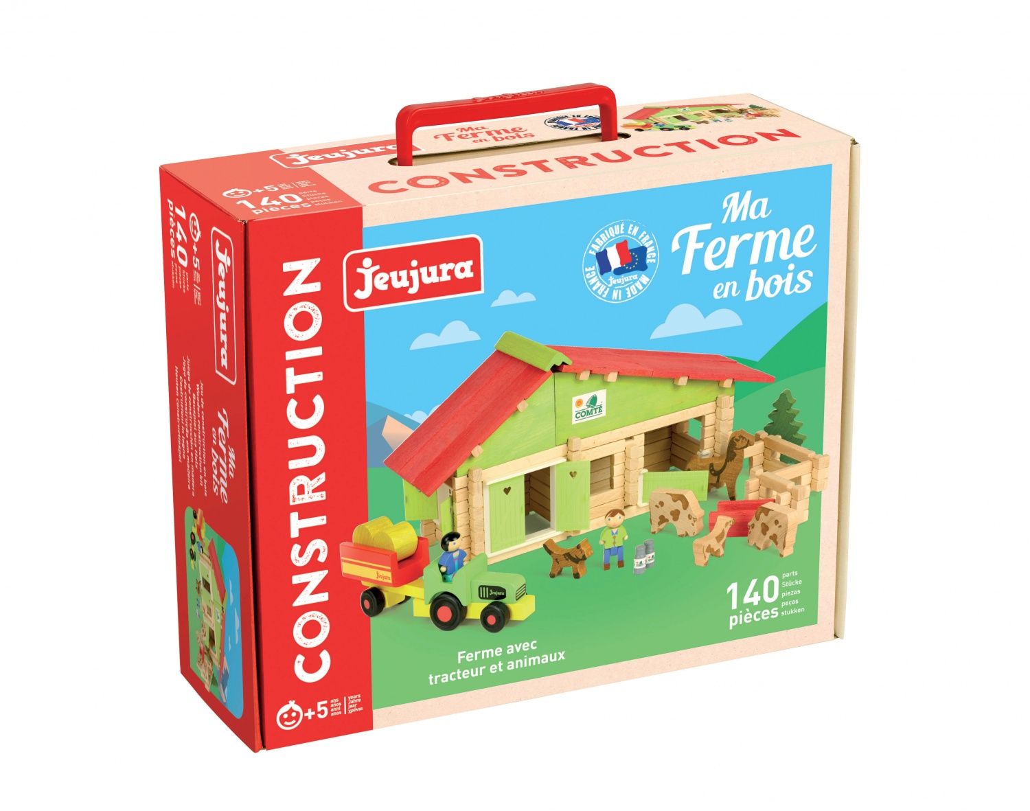JEUJURA Ferme en bois avec Tracteur et Animaux 140 pcs - vue 2