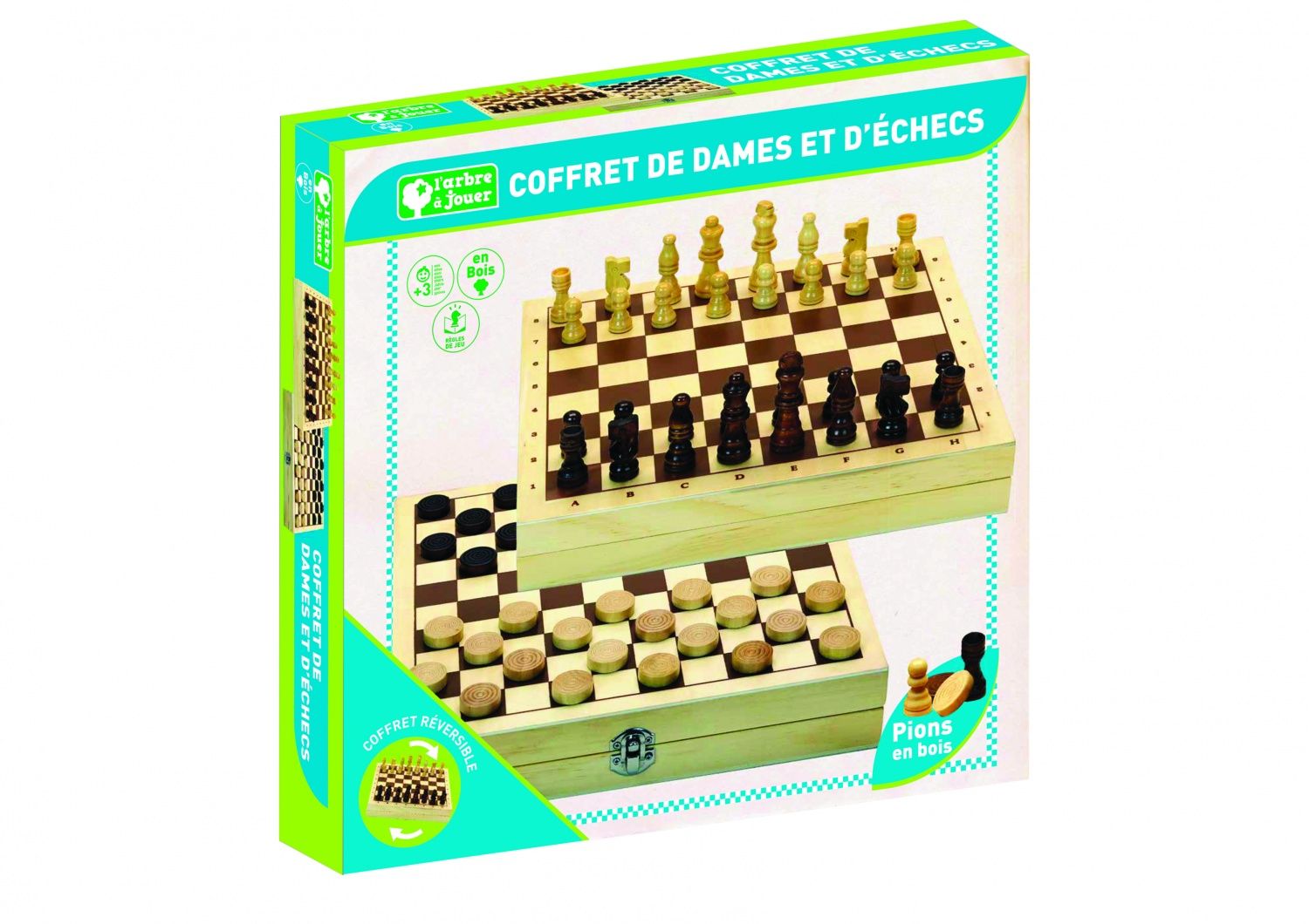 Jeu De Societe Coffret De Dames Et D'echecs