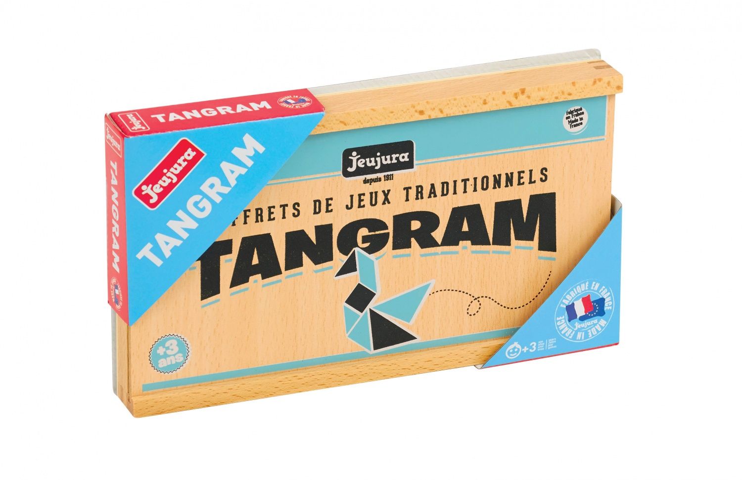Jeu de tangram en bois JEUJURA 8144 Coffret en bois 7 pièces 30 modèles