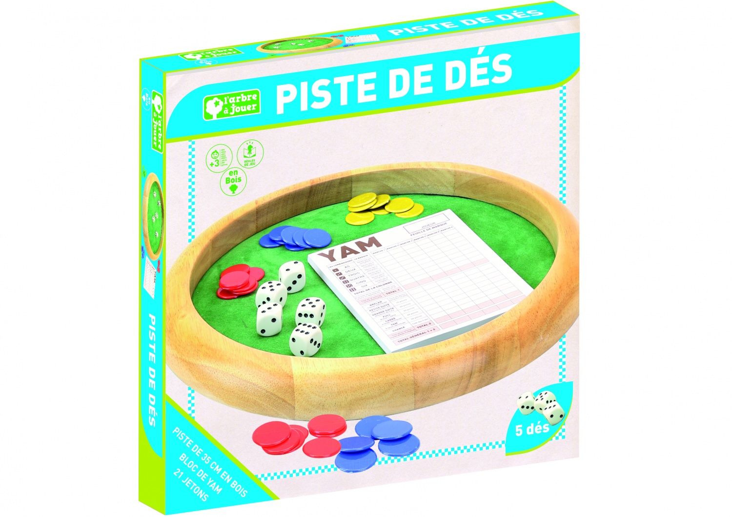 Jeu De Societe Piste De Des En Bois 35 Cm