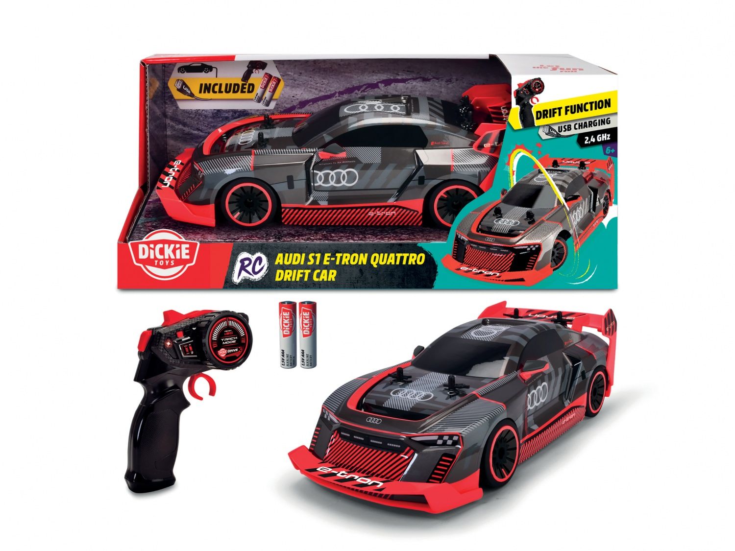 Gamme Dickie Rc Audi S1 E Tron Quattro Drift Car