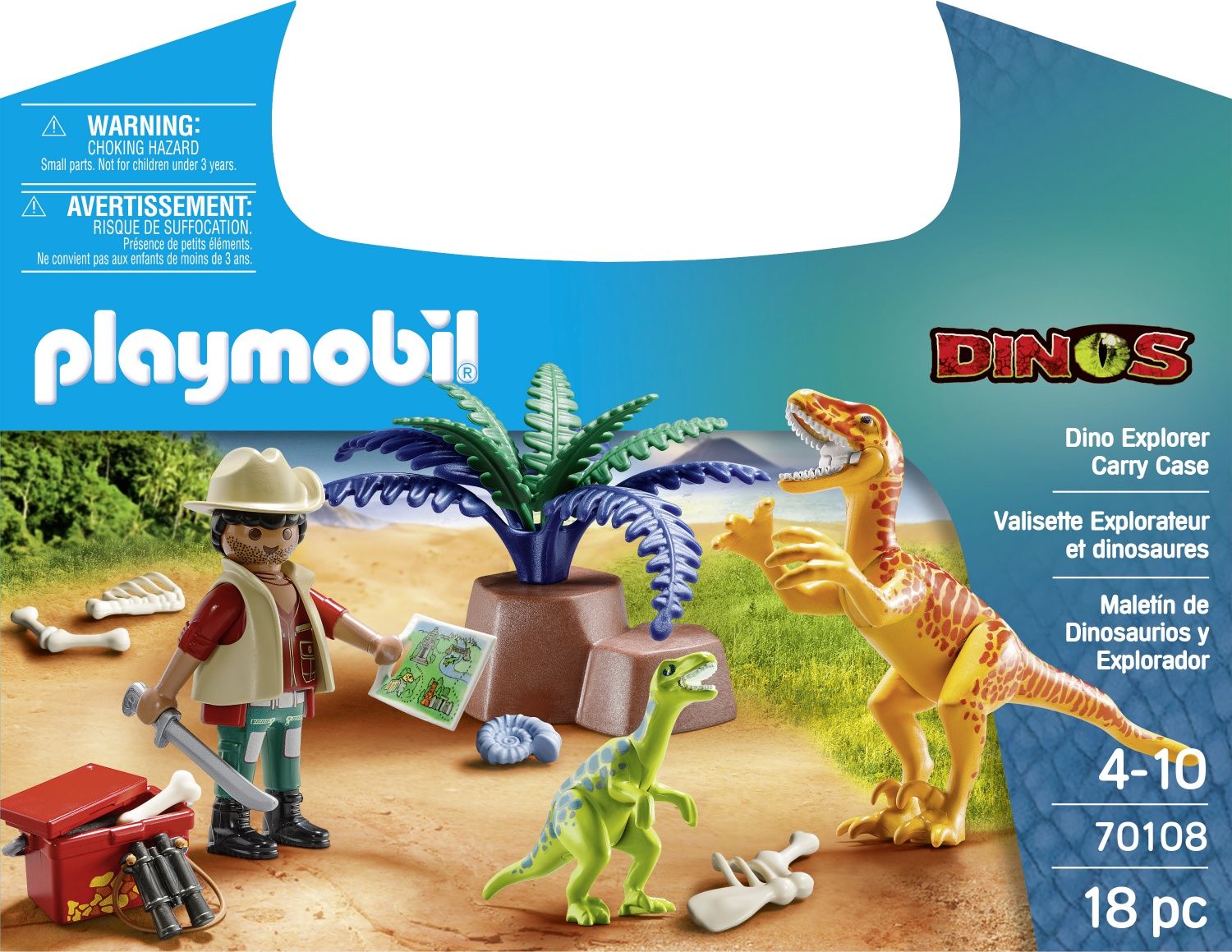 Playmobil 70108 - Valisette Explorateur Et Dinosaures