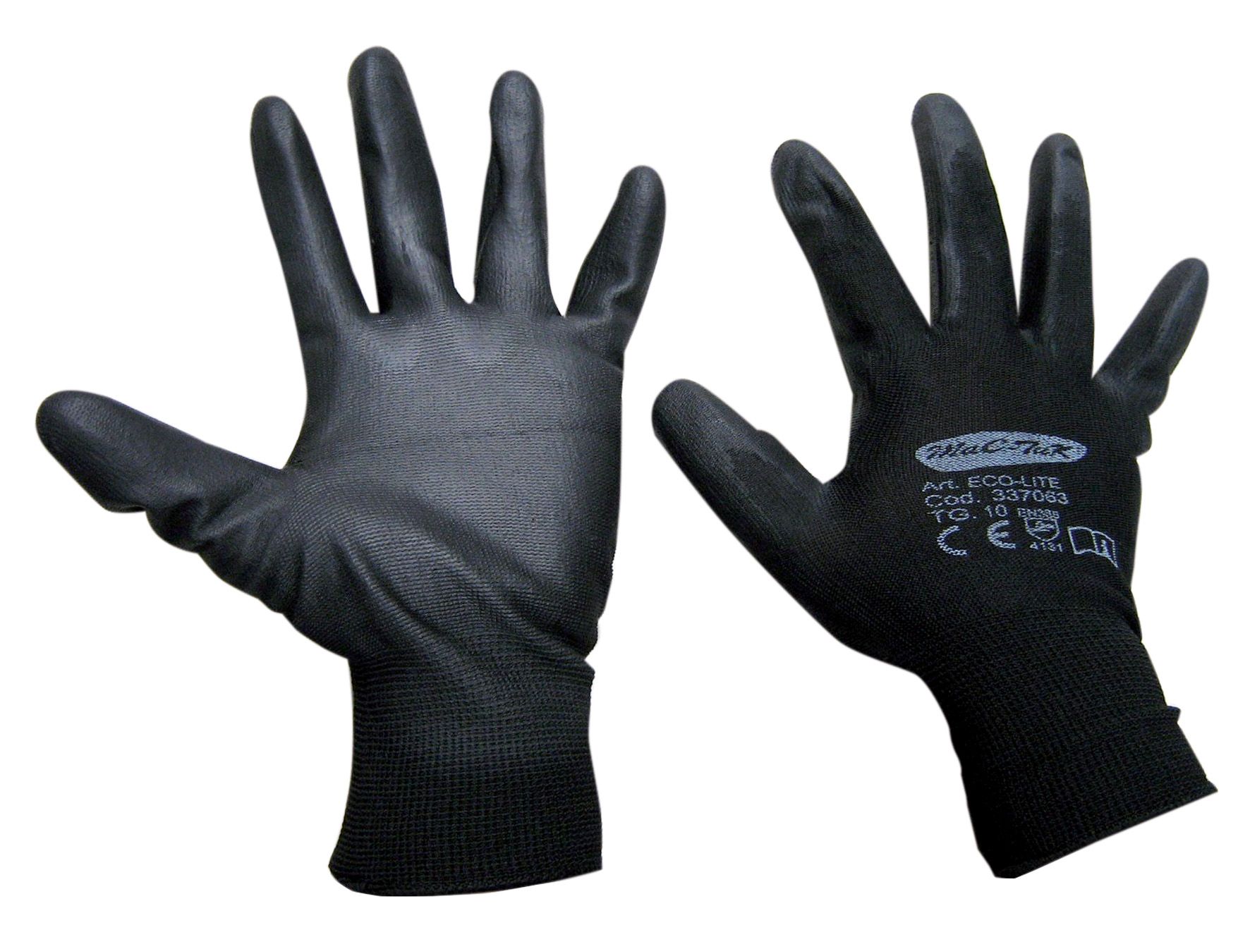 12 XGANTS EN NYLON POLYUReTHANE ECO-LITE NOIR TAILLE 9