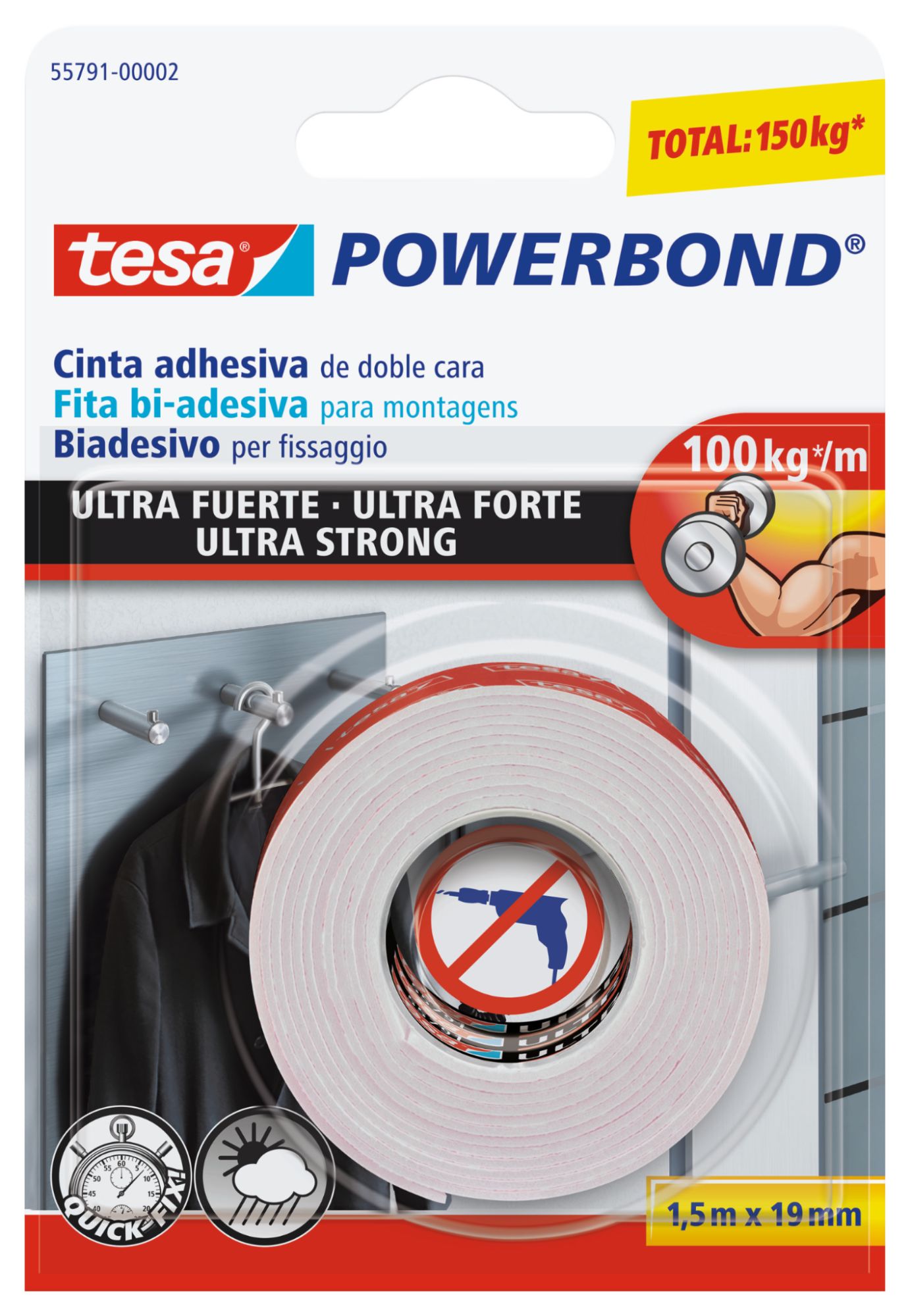 12 XTESA POWERBOND DOUBLE FACE TESA 19MMX1,5M