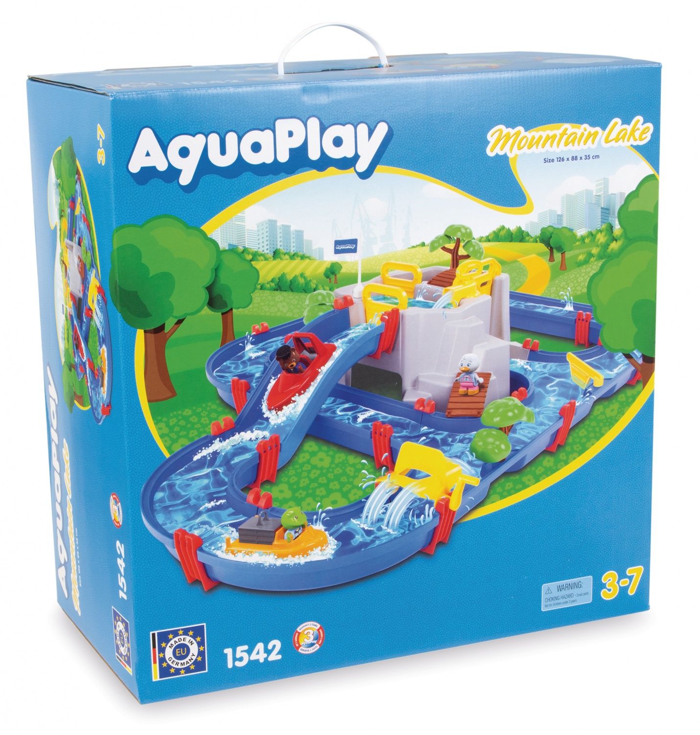 Aquaplay Moutain Lake Circuit d'eau Jeu Plein Air Enfant 2 Bateaux + 3 Figurines Animaux Incluses Dès 8700001542