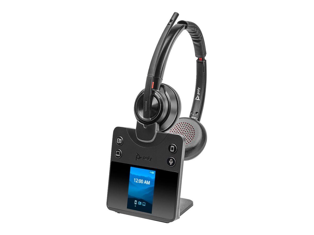 Poly Savi 8420 Office Savi 8400 series micro casque sur oreille DECT / Bluetooth sans fil Suppresseur de bruit actif Certifié pour Microsoft Teams