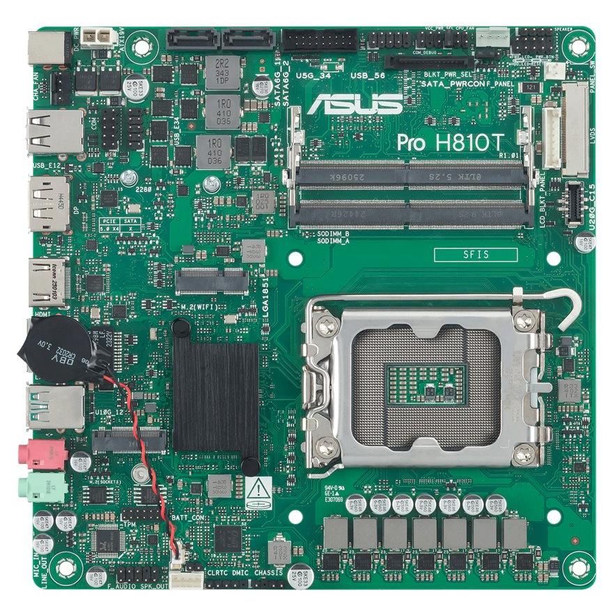 ASUS PRO H810T CSM Carte mère Thin mini ITX Socket LGA1851 H810 Chipset USB C 3.2 Gen 2x2 USB 3.2 Gen 2 USB 3.2 Gen 1 Gigabit LAN carte graphique embarquée unité centrale...